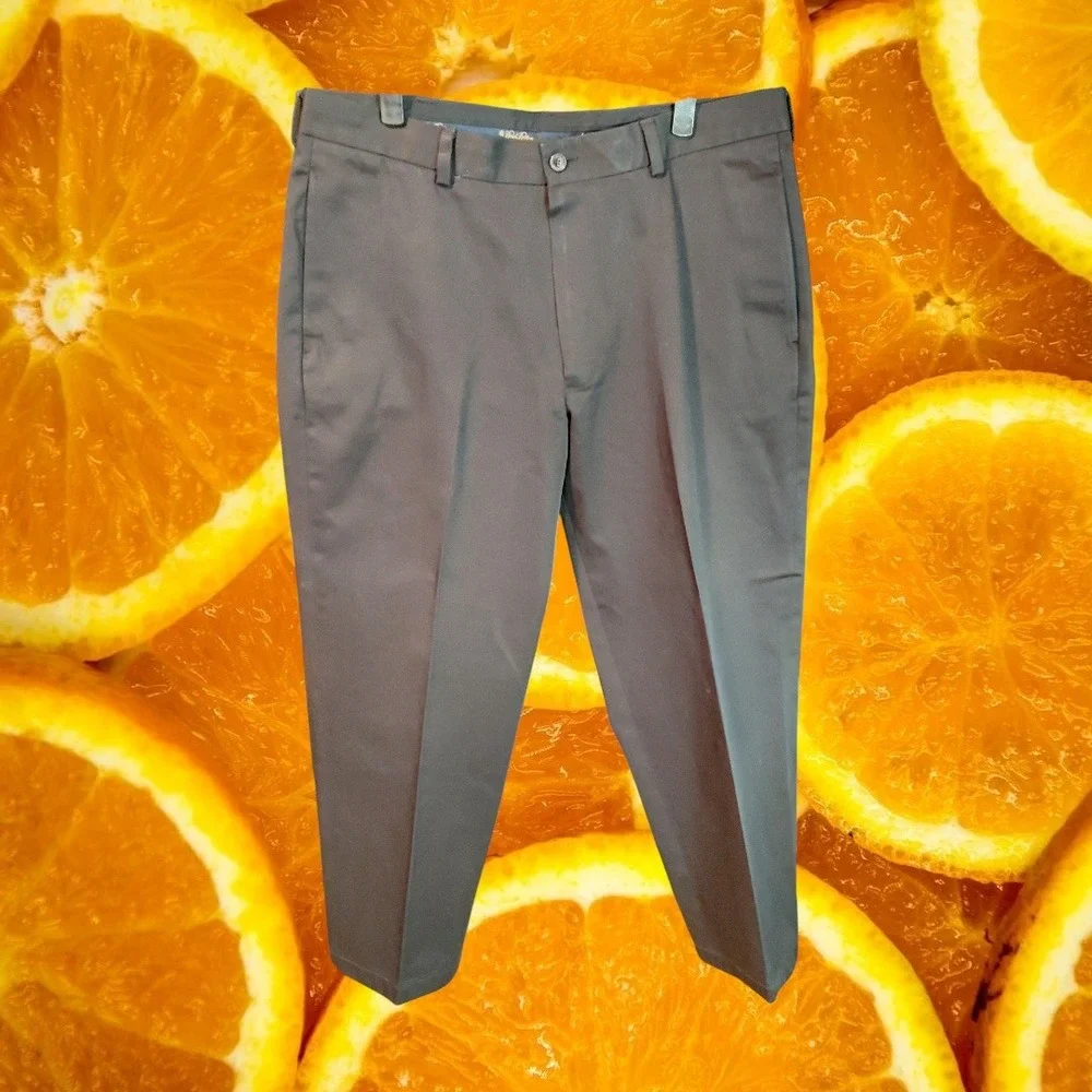 Brooks Brothers Advantage Chino Hudson Mens Pants W36‎ Gray Cotton